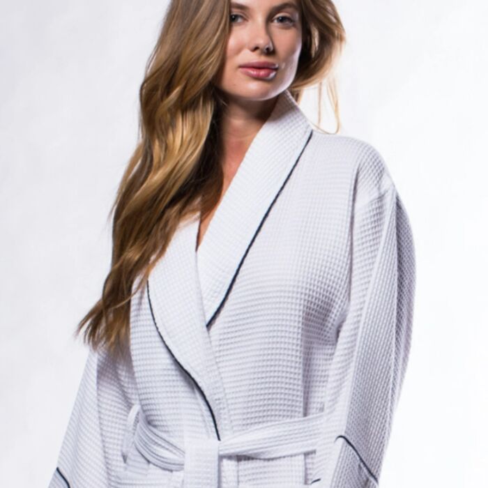 Waffle Shawl Long Robe Square Pattern  Thumbnail