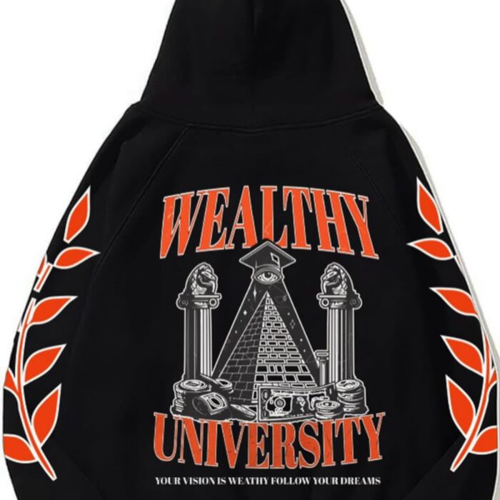 Hoodie Wealthy Vision University Logo Back Center Thumbnail